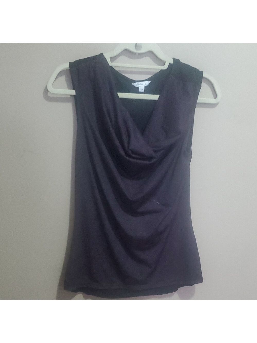 Reitmans Black Draped Sleeveless Blouse Size Small